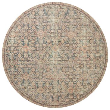 Angela Rose Aubrey 7"6" Round Navy and Multicolor Area Rug, , large