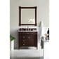 James Martin Vanities Brittany 36" Single Bathroom Vanity in Burnished Mahogany with 3 cm Carrara White Marble Top and Rectangle Sink, , large