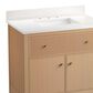 Kohler Malin 36" Single Bathroom Vanity in White Oak with 3 cm White Quartz Top and Rectangular Sink, , large