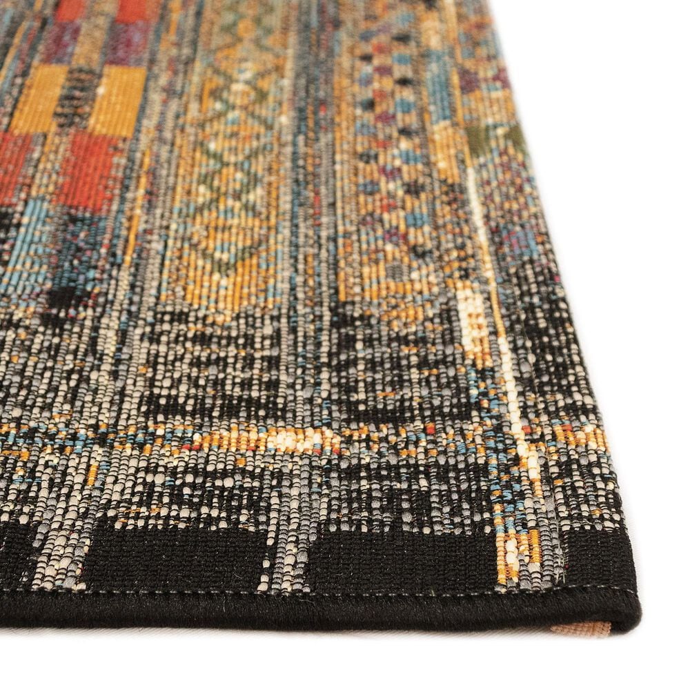 Trans-Ocean Import Liora Manne Esencia Tribal Stripe Black 2&#39; x 2&#39;10&quot; Indoor/Outdoor Area Rug, , large