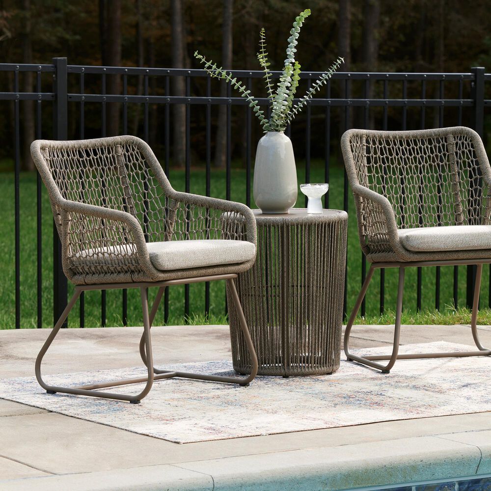 Ashley Majors Beach 3-Piece Patio Conversation Set in Beige, , large