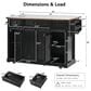 HOMLUX 58" Kitchen Island with Drop Leaf in Black and Brown, , large
