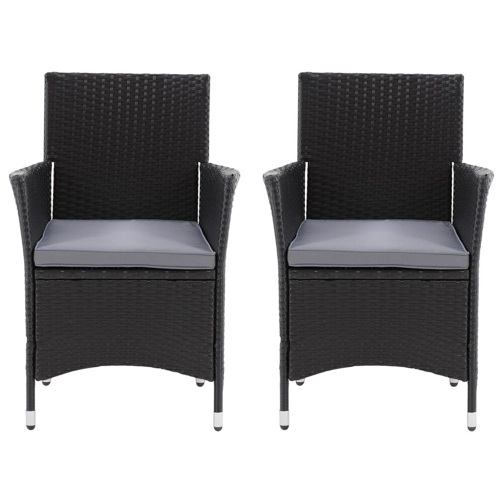 CorLiving Parksville Patio Dining Chair in Black and Ash Gray &#40;Set of 2&#41;, , large