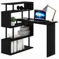 HOMLUX 5-Tier Shelves L-Shape Computer Desk in Americano and Black, , large