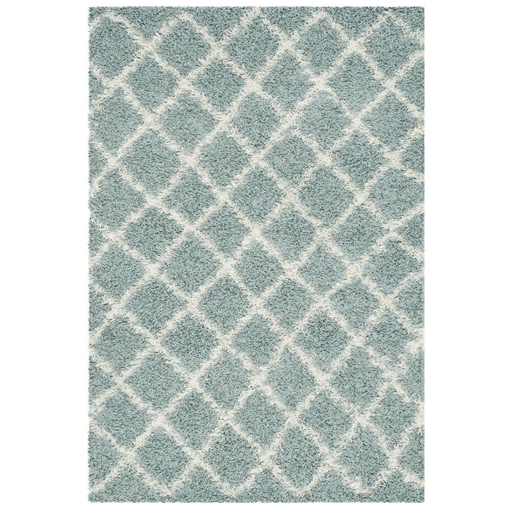 Safavieh Dallas Shag SGD258C-4 4" x 6" Seafoam/Ivory Area Rug, , large