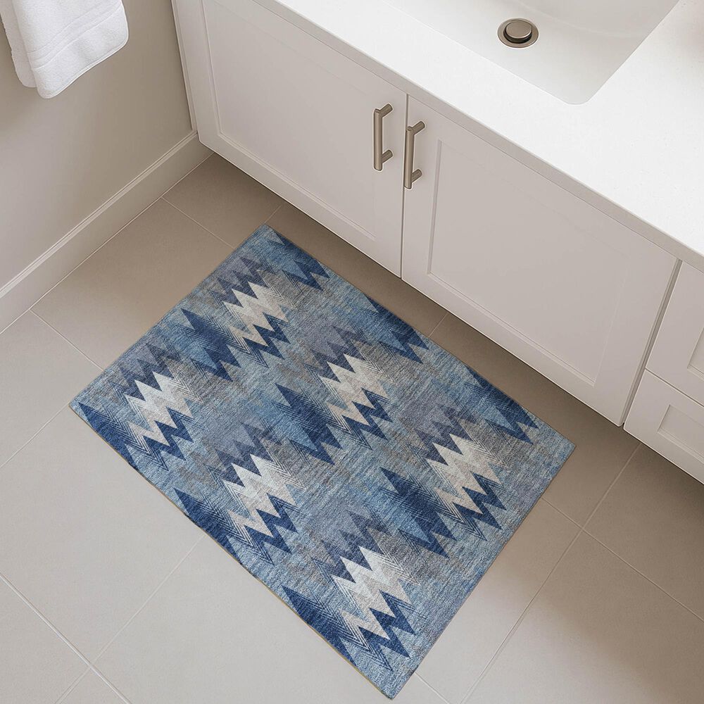 Dalyn Rug Company Soft Essentials Chevron Denim 2'6" x 3'10" Area Rug, , large