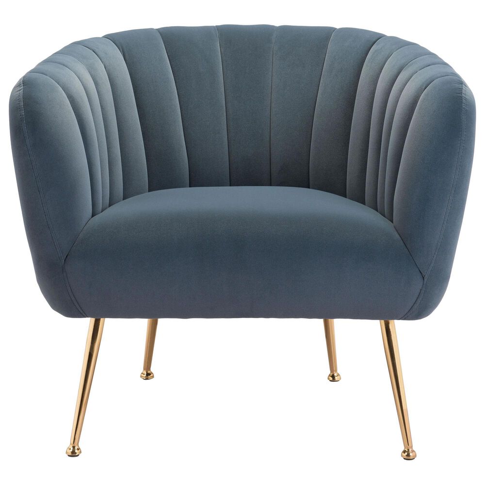 Zuo Modern Deco Accent Chair in Gray Velvet, , large