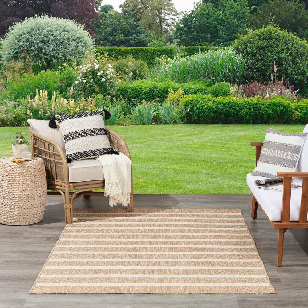 Nourison Positano POS03 Beige and Ivory 9&#39; x 12&#39; Indoor/Outdoor Area Rug, , large