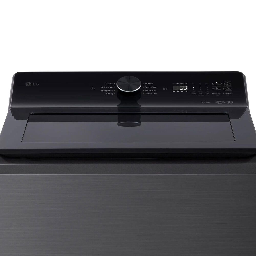 LG 5 Cu. Ft. Smart Top Load Washer and 7.3 Cu. Ft. Electric Dryer Laundry Pair in Platinum Black, , large