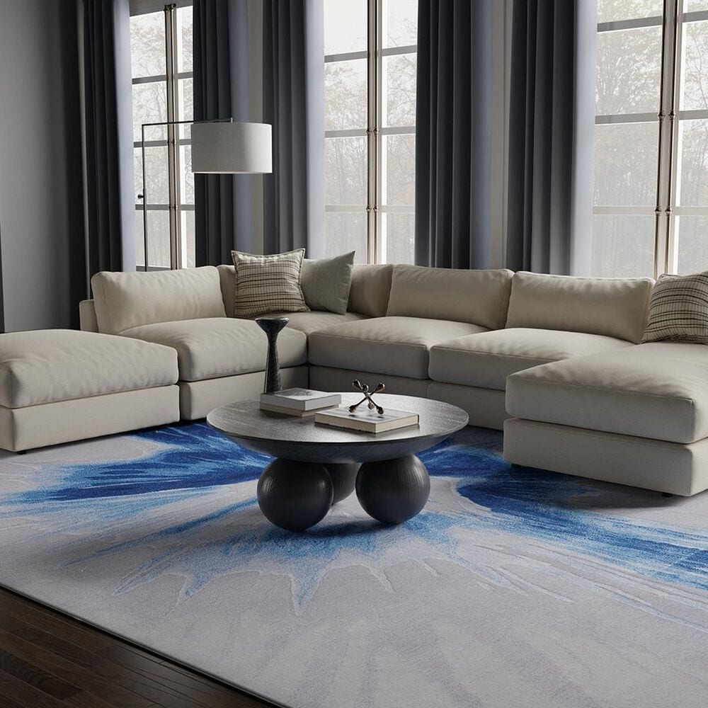 Feizy Rugs Kawai 5&#39; x 8&#39; Blue Area Rug, , large
