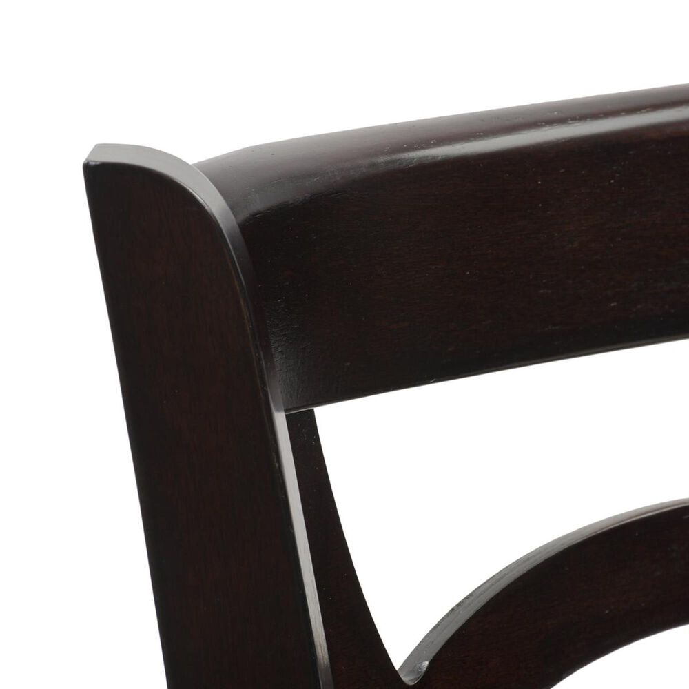 CorLiving Woodgrove Circle Back Barstool in Cappuccino with White Cushion (Set of 2), , large