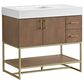 37B Mauri 36" Single Bathroom Vanity with Metal Base in Walnut Drift with High-Profile 4" White Composite Stone Top, , large