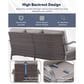 Sunwell Garden 3-Seater Patio Sofa with Curved Armrests in Gray, , large