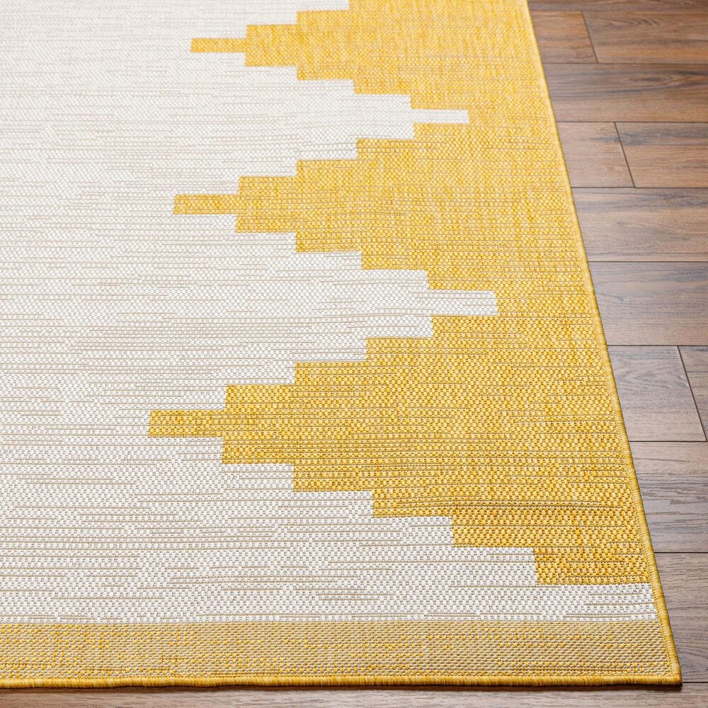 Surya Eagean EAG-2437 Mustard and Ivory 2&#39;7&quot; x 10&#39; Indoor/Outdoor Runner, , large