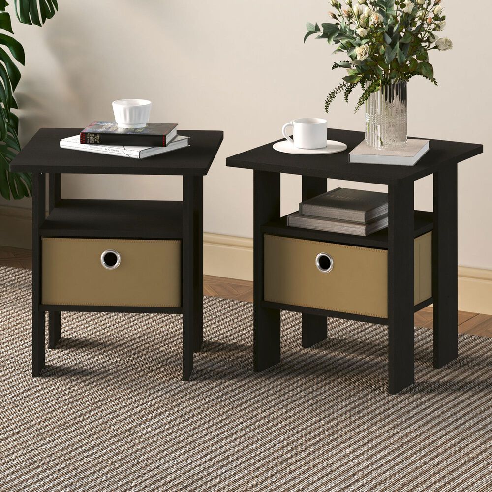 HOMLUX 1-Drawer End Table in Espresso, , large