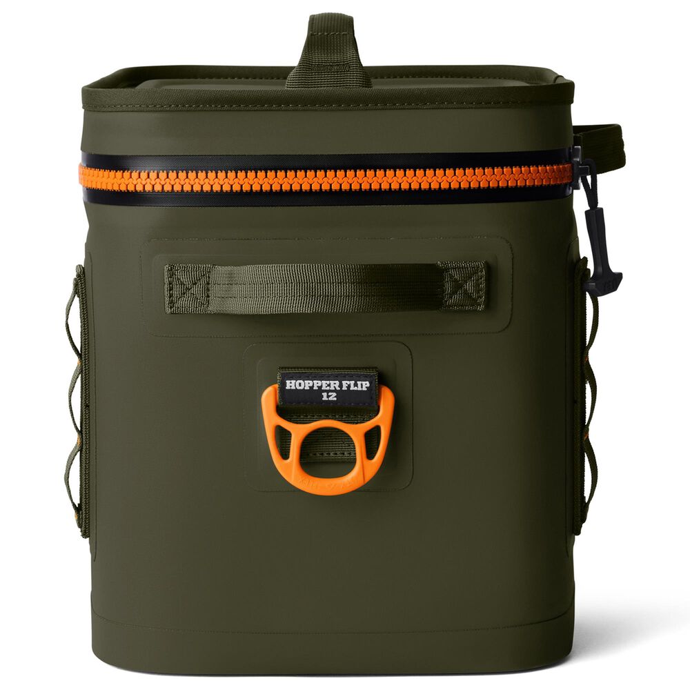 YETI Hopper Flip 12 Soft Cooler in Olive and King Crab Orange, , large