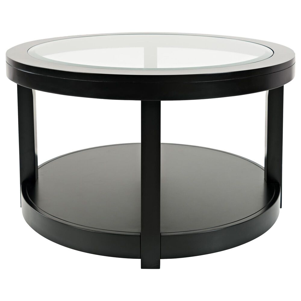 Waltham Urban Icon Round Cocktail Table in Polished Black, , large