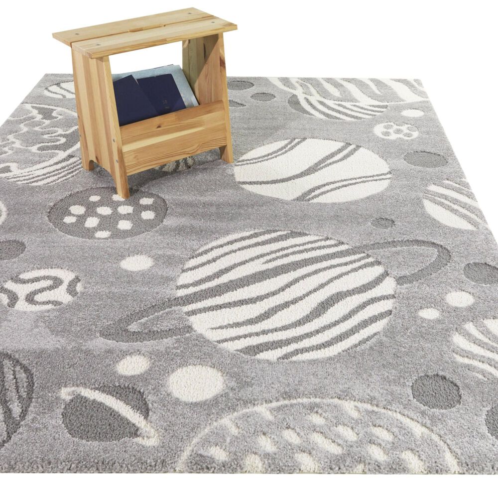 Balta Rugs Castoldi Space Planets 5&#39;3&quot; x 7&#39; Grey Kids Area Rug, , large