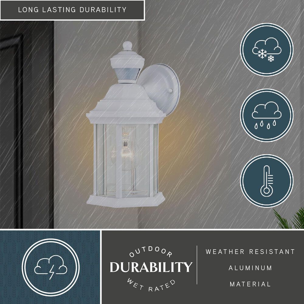 Vaxcel Auburn 6.25" 1-Light Outdoor Motion Sensor Wall Sconce in Textured White, , large