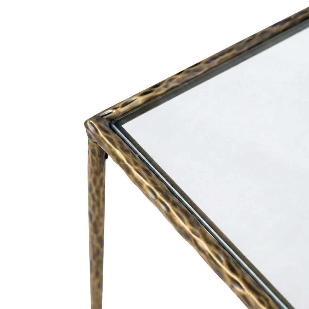 Furniture of America Lalia Coffee Table with Tempered Glass Top and Bullnose Edge in Matte Gold, , large