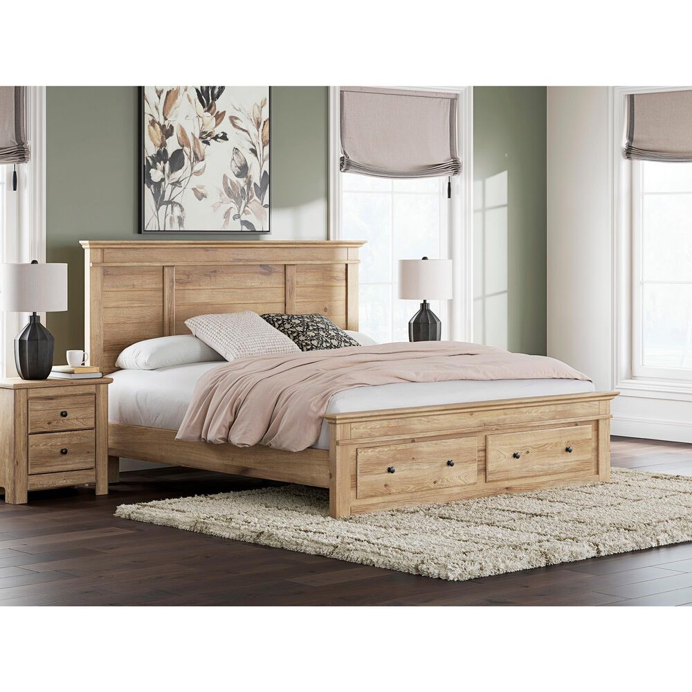 Ashley Makidern King Storage Bed with Two Drawers in Tan, , large