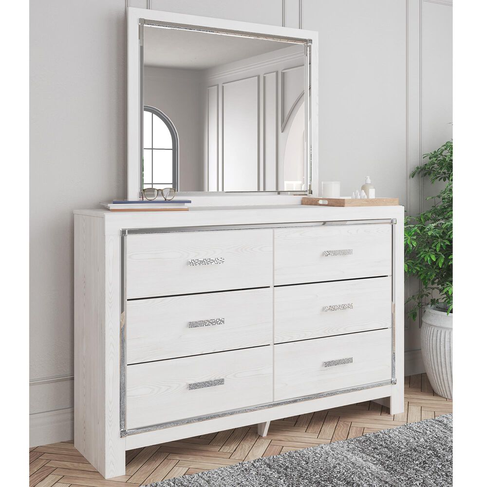 Ashley Altyra 6 Drawer Dresser and Mirror in White, , large