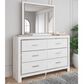 Ashley Altyra 6 Drawer Dresser and Mirror in White, , large