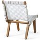Hearth and Haven 3-Piece Outdoor Chat Set with Teak Slat-Top Side Table in White, , large