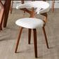 LumiSource Gardenia Swivel Arm Chair with Cream Upholstered in Walnut, , large