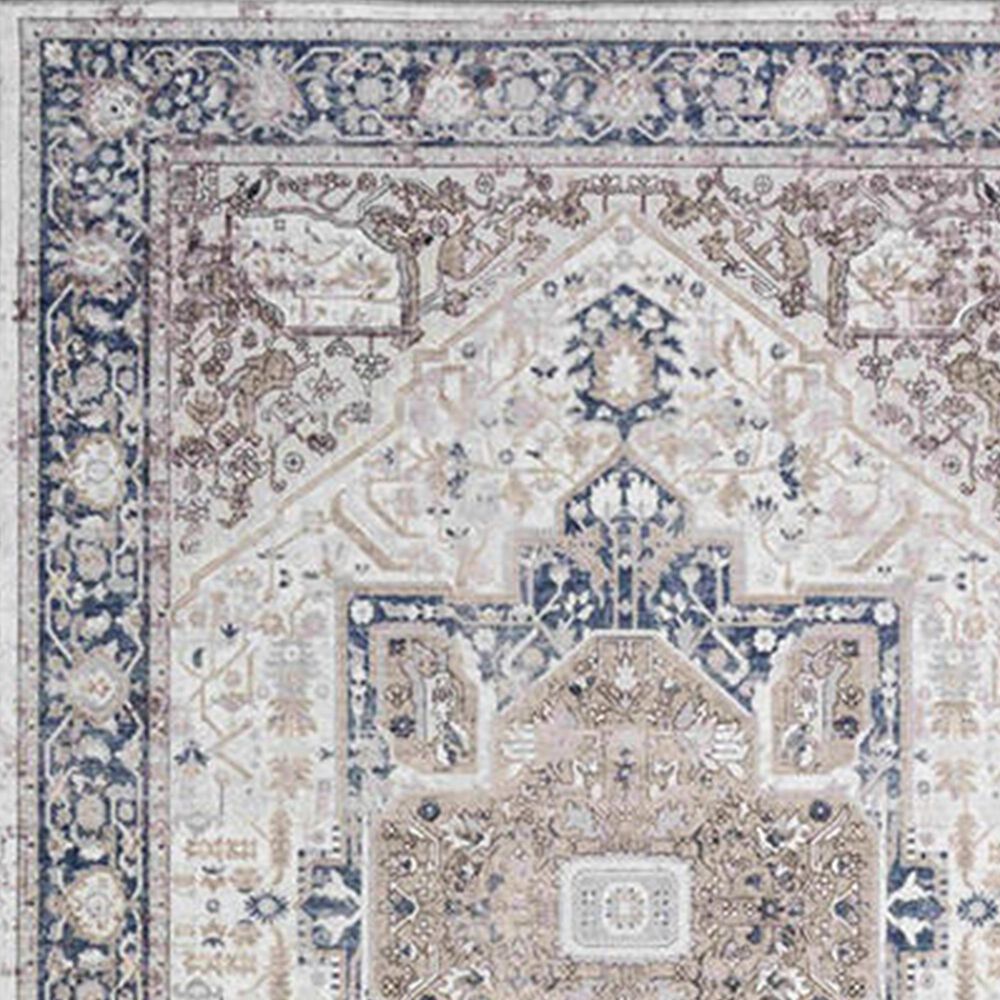 Central Oriental Trisha Yearwood Belmont Jabari 5&#39; x 7&#39; Tan and Dark Blue Area Rug, , large