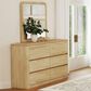 Mayberry Hill Rosalie 6-Drawer Dresser and Mirror in Natural, , large