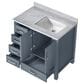 Lexora Home Jacques 36" Right Offset Single Bathroom Vanity in Dark Grey with 2 cm White Carrara Marble Top and Rectangular Sink, , large