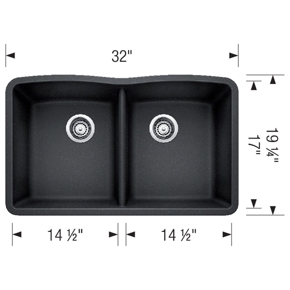 Blanco Diamond Equal Low Divide Double Bowl Kitchen Sink in Soft White, , large