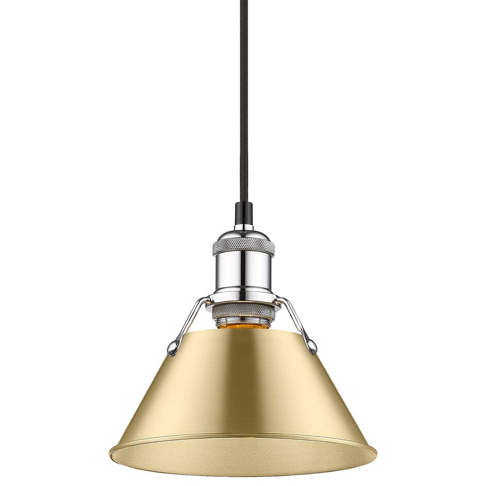 Golden Lighting Orwell 1-Light Small Pendant with Brushed Champagne Bronze Shade in Chrome, , large
