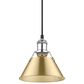 Golden Lighting Orwell 1-Light Small Pendant with Brushed Champagne Bronze Shade in Chrome, , large