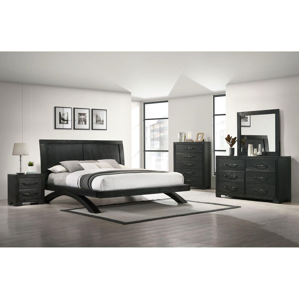Mayberry Hill Allan 6-Drawer Dresser and Mirror in Black, , large
