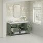 James Martin Vanities Breckenridge 60" Single Bathroom Vanity in Smokey Celadon with 3 cm Carrara White Marble Top and Rectangular Sink, , large