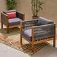 Hearth and Haven Laurel Outdoor Club Chair with Cushion in Dark Gray (Set of 2), , large