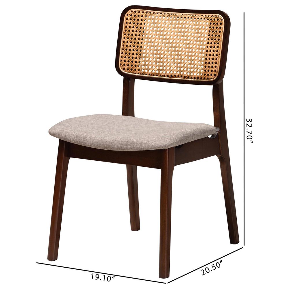 Baxton Studio Dannon Side Chair in Walnut Brown and Light Brown (Set of 2), , large