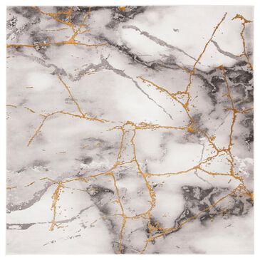 Safavieh Craft CFT877F 10" Square Grey and Gold Area Rug, , large