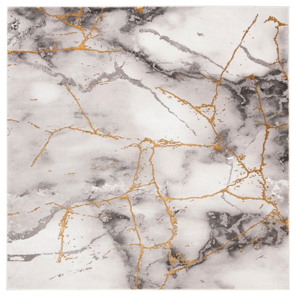 Safavieh Craft CFT877F 10" Square Grey and Gold Area Rug, , large