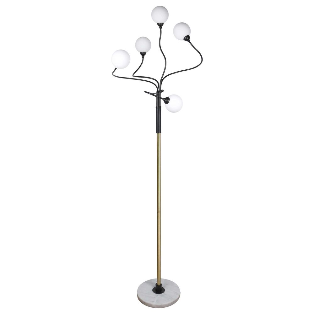 Classy Art Wholesalers Celestial Branch Floor Lamp in Soft Gold, Black and White, , large