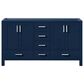 Lexora Home Jacques 60" Double Bathroom Vanity in Navy Blue with 2 cm White Cultured Marble Top and Rectangular Sinks, , large