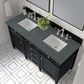 James Martin Vanities Brittany 60" Double Bathroom Vanity in Black Onyx with 3 cm Parisien Bleu Quartz Top and Rectangular Sinks, , large