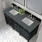 James Martin Vanities Brittany 60" Double Bathroom Vanity in Black Onyx with 3 cm Parisien Bleu Quartz Top and Rectangular Sinks, , large