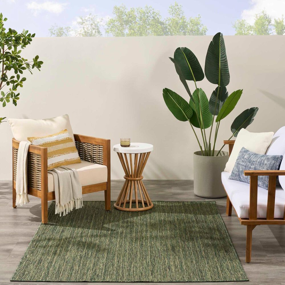 Nourison Horizon HOZ02 Green 8&#39; x 10&#39; Indoor/Outdoor Area Rug, , large