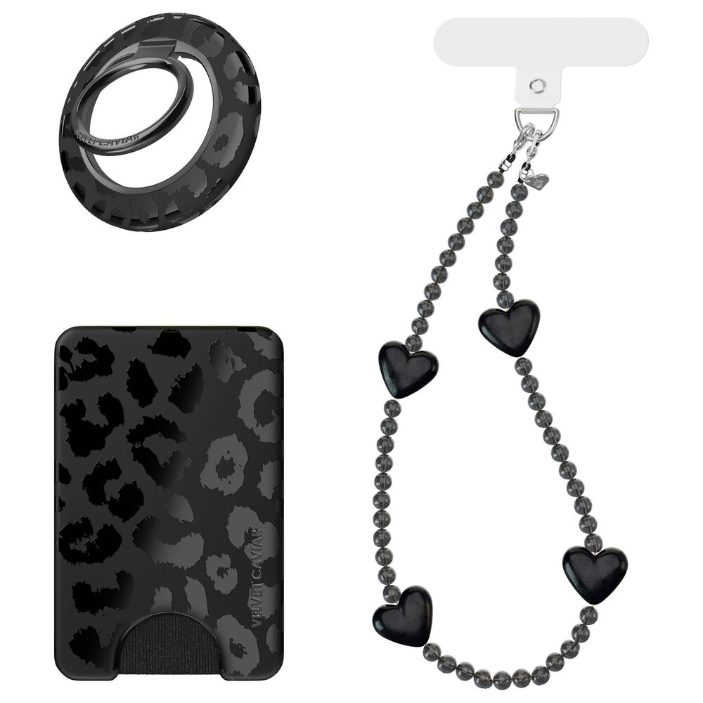 Velvet Caviar Gift Set with MagSafe Wallet, Grip Ring, Phone Charm in Black Leopard, , large