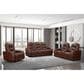 New Heritage Design Chester Power Reclining Sofa in Brown, , large