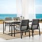 Blue River Crown Outdoor Dining Chair with Dark Gray Cushion in Black and Teak (Set of 2), , large
