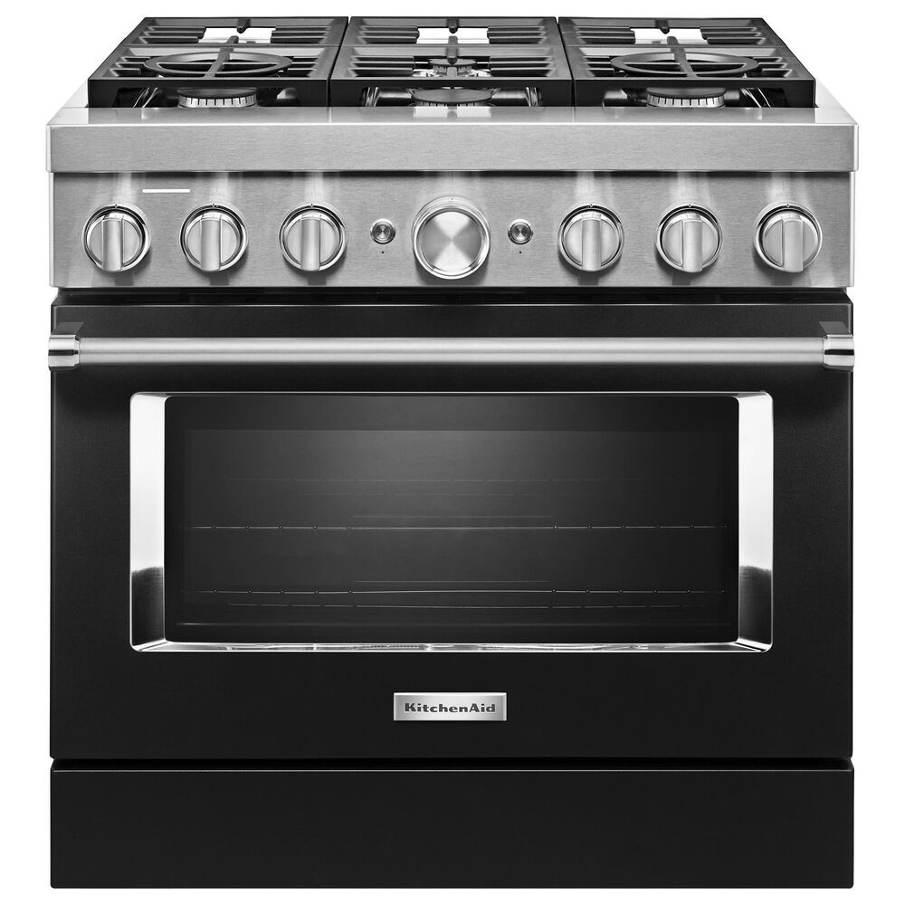 KitchenAid 36" Professional Dual Fuel Range in Imperial Black, , large